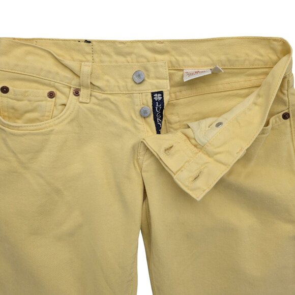 Lucky Brand Maggie Flare Jeans Womens Yellow Cotton Button Fly Denim Size 26 - Picture 5 of 11